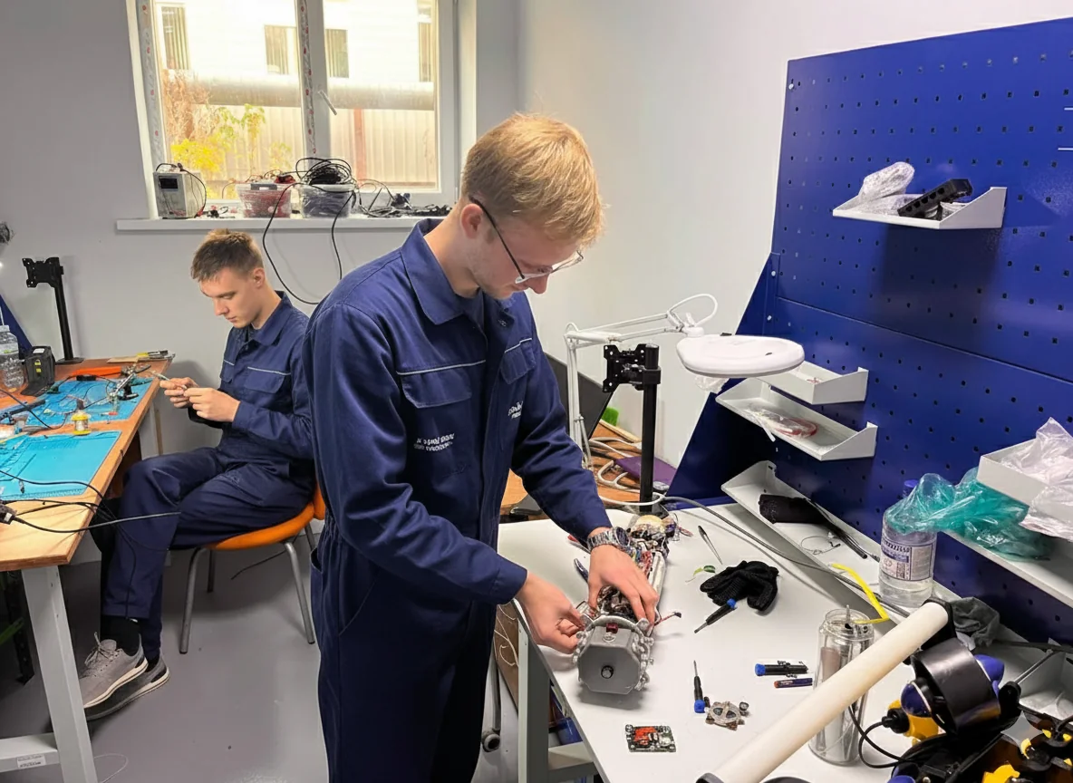 Assembling and soldering vehicle modules in the lab